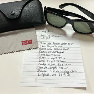 Authentic Ray-Ban Polarized Sunglasses RB4194